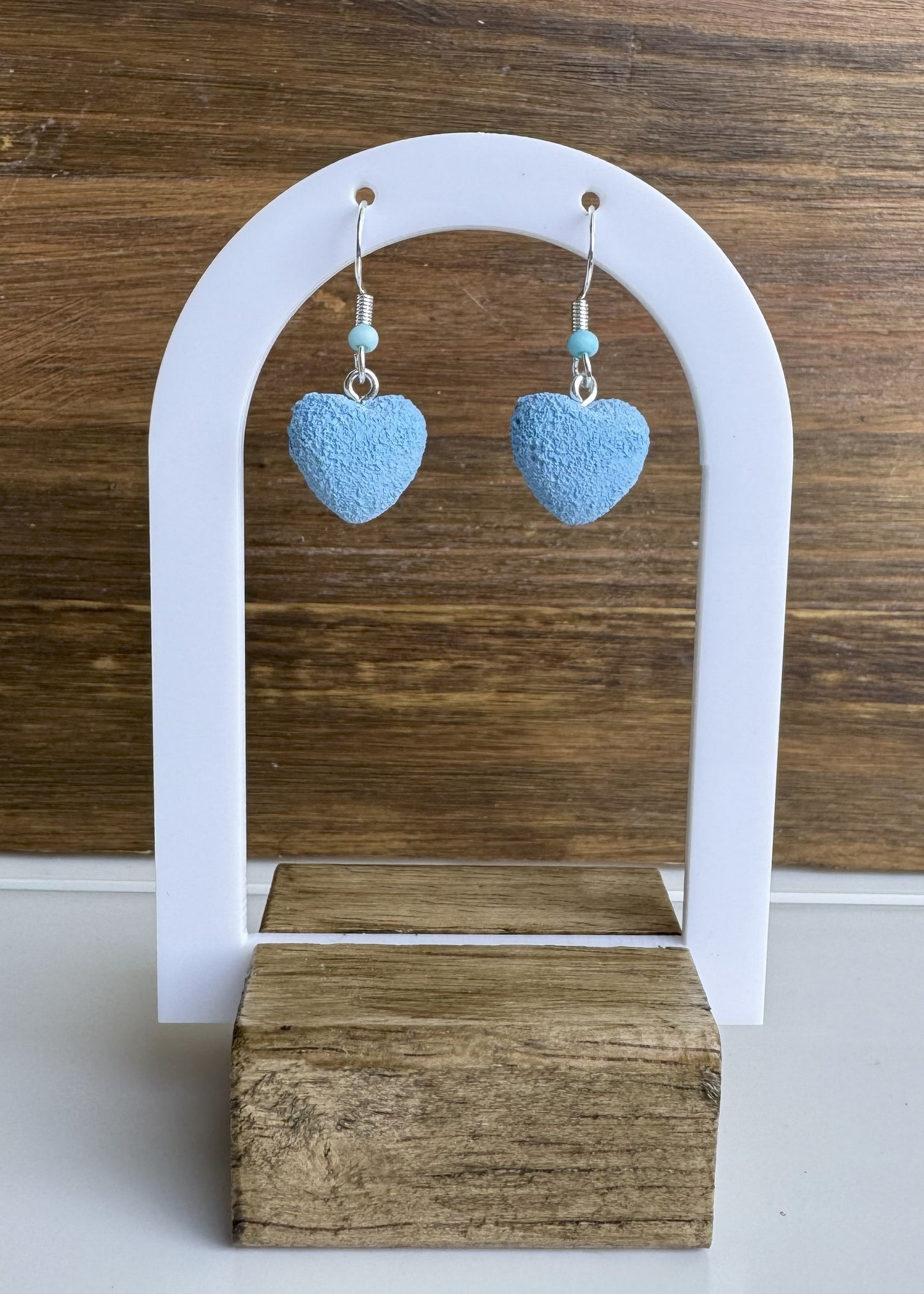 Par de Pendientes Corazón color Azúl vista frontal | Pendiente Corazón | Dulfuret