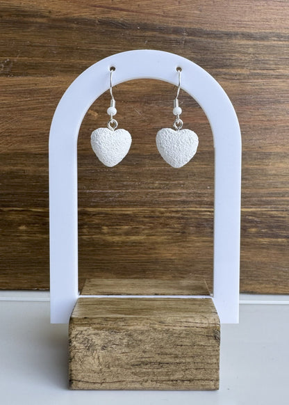 Par de Pendientes Corazón color Blanco vista frontal | Pendiente Corazón | Dulfuret