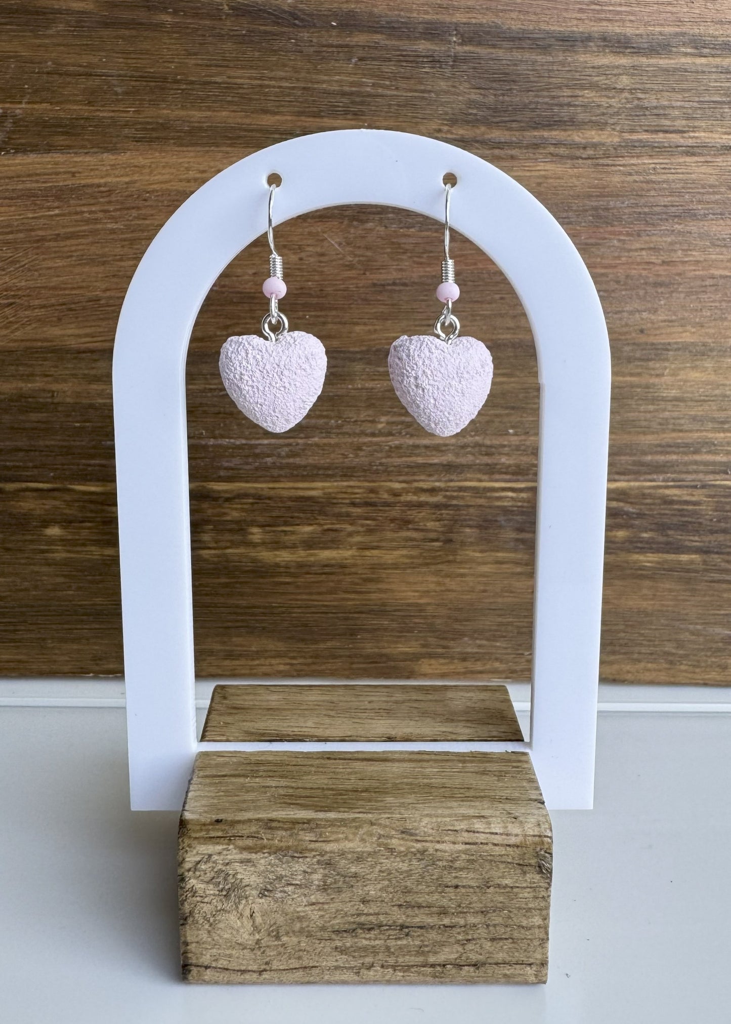 Par de Pendientes Corazón color Rosa vista frontal | Pendiente Corazón | Dulfuret