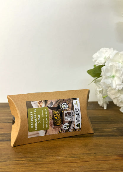 Tableta Wax Melts Chocolate de Dubai Vista trasera Dulfuret