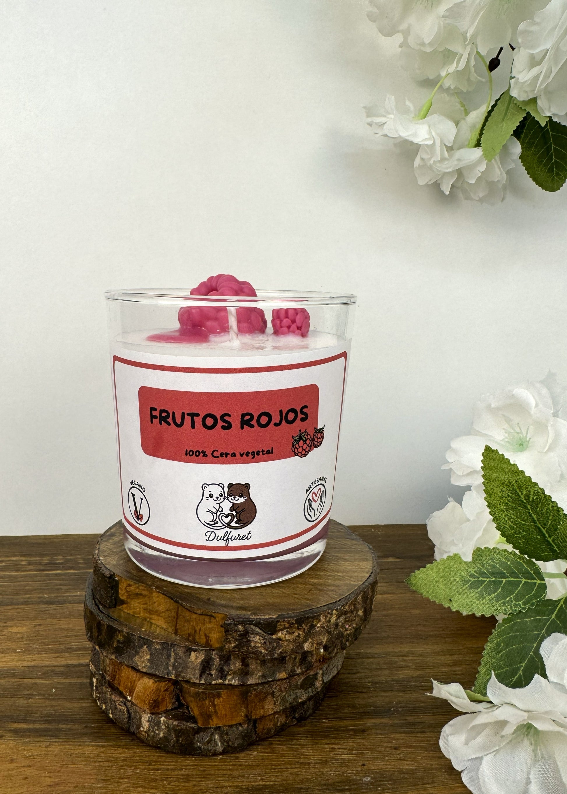 Vela Frutos Rojos Artesanal Vista Frontal Dulfuret