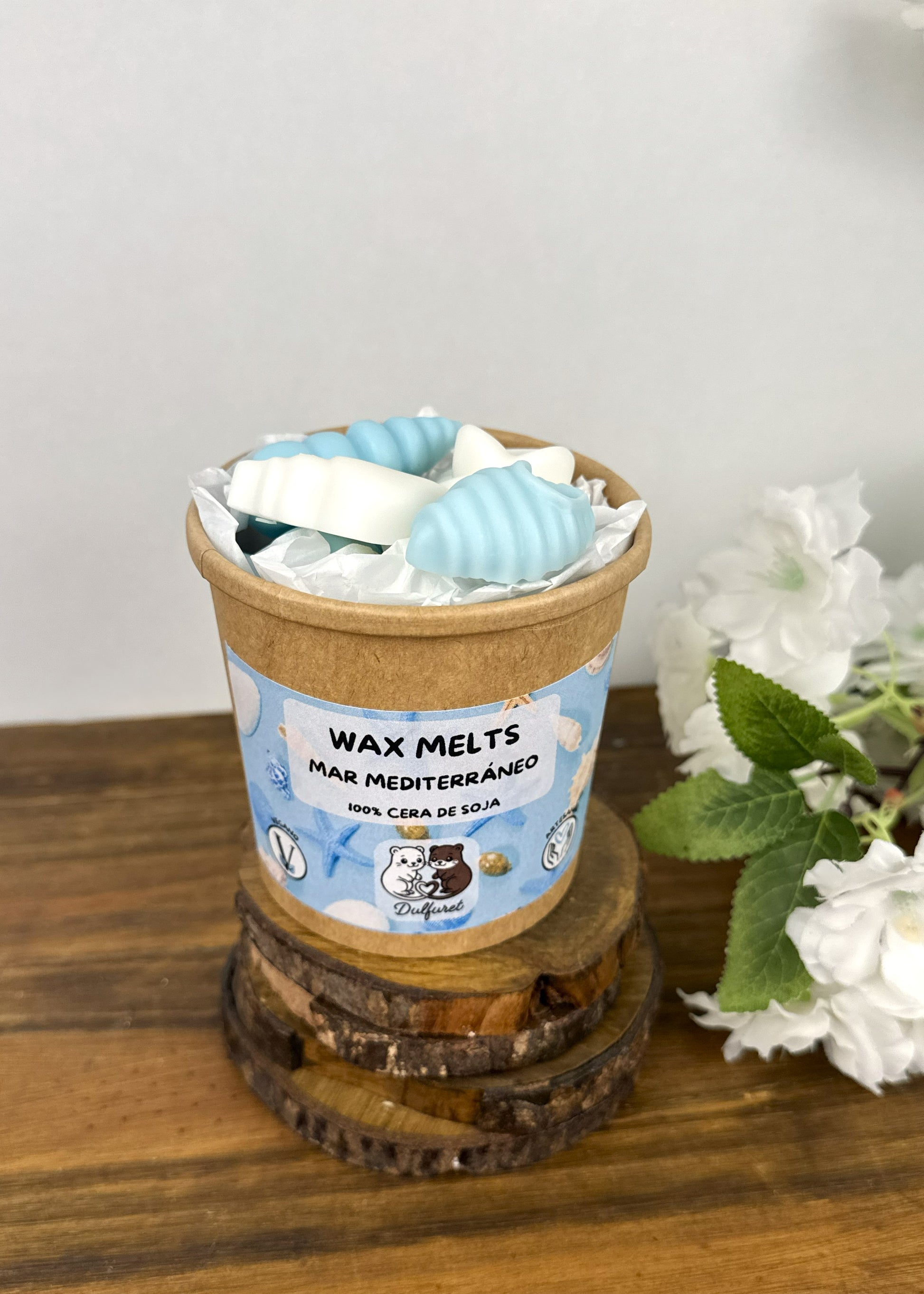 Wax Melt Mar Mediterraneo Vision Frontal tapa abierta Dulfuret